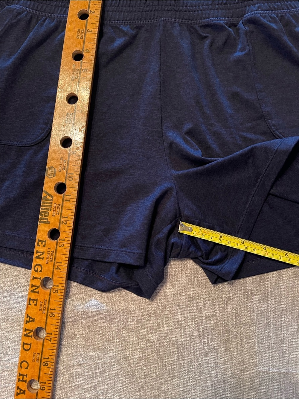 GAP Athletic Running Workout Shorts - Navy and Heather Gray - Picture 10 of 14